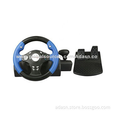Wired PC racing games steering wheel with shock, various colors